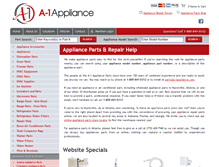 Tablet Screenshot of a-1appliance.com
